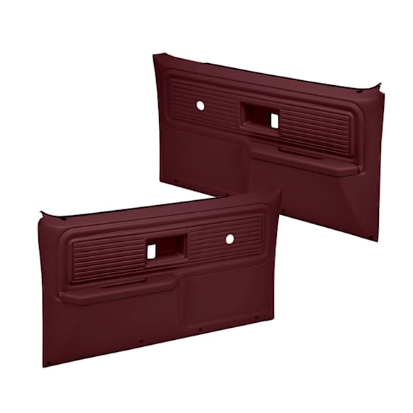 1980 GMC C2500 - Maroon, No Power, Front, Driver and Passenger Side, Door Trim Panel