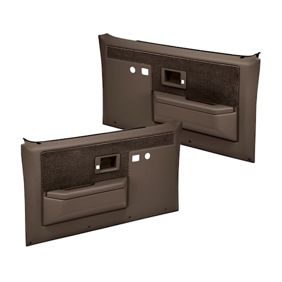 18-35L-DBR Front, Driver and Passenger Side Door Trim Panel - Dark Brown Power Locks Only