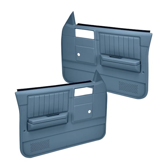 18-45N-LBL Front, Driver and Passenger Side Door Trim Panel - Blue No Power