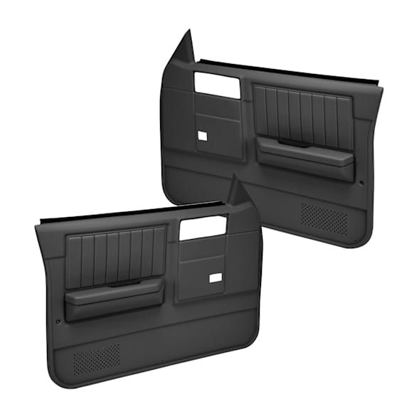 18-45W-DGR Front, Driver and Passenger Side Door Trim Panel - Dark Gray Power Windows Only