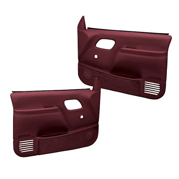 18-59N-MR Front, Driver and Passenger Side Door Trim Panel - Maroon No Power