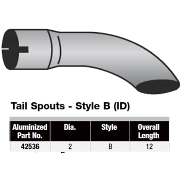 42536 Exhaust Tip - Natural, Aluminized Steel, Single, Universal, Sold individually
