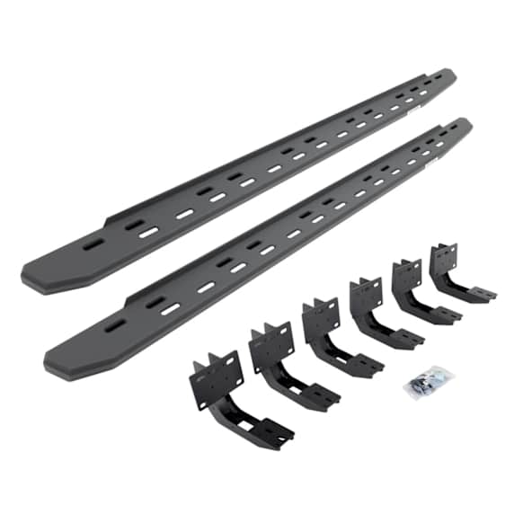 69630680SPC Running Boards, Textured Black, Galvanized Steel, Mounting Bracket Kit Included, 4-Door, Extended Cab Pickup, RB30 Slim Line Series