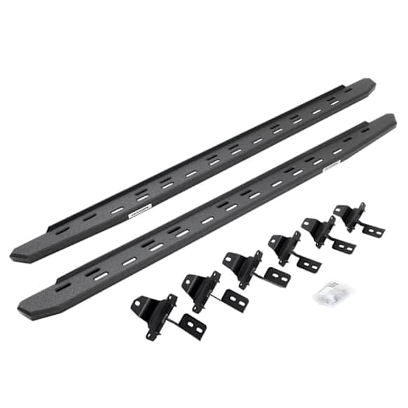 69650673ST Running Boards, Protective Bedliner Coating, Galvanized Steel, Mounting Bracket Kit Included, 4-Door, Sport Utility, RB30 Slim Line Series