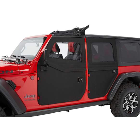 51751-17 Half Door - Black twill, Fabric, Direct Fit, Set of 2