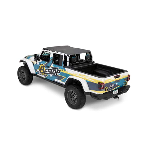 52614-35 Header Extended Safari Style Bikini Top Series Soft Top - Without Frame (Requires Factory Frame) Black diamond
