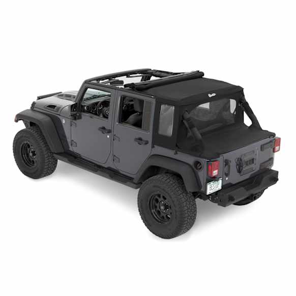 53901-17 Halftop Soft Top, Black Premium Twill, Fit's 4 Door Models Only