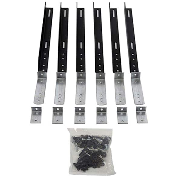 DZ15324 Running Board Mounting Kit - Powdercoated Textured Black, Steel, Direct Fit, Kit