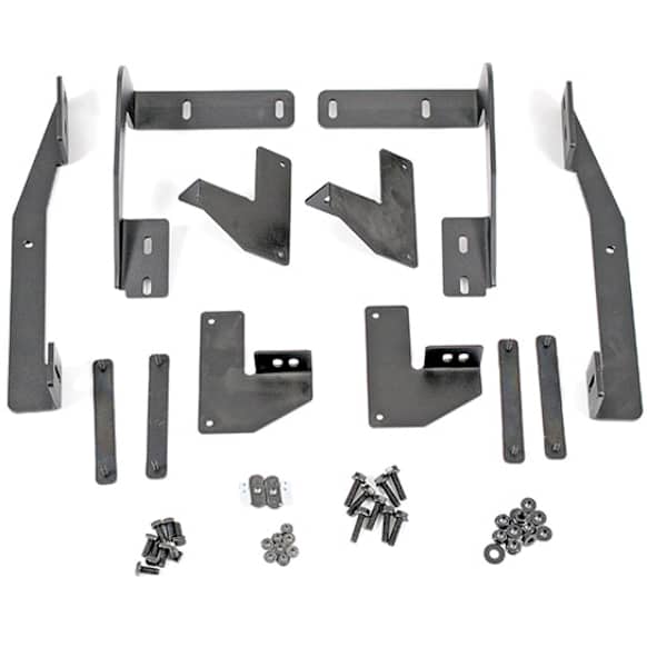 DZ16241 Running Board Mounting Kit - Powdercoated Textured Black, Steel, Direct Fit, Kit