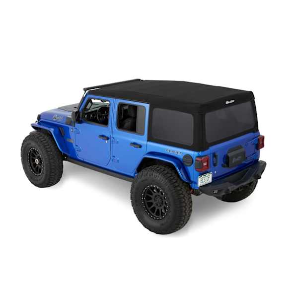 2024 Jeep Wrangler - Supertop Ultra Squareback, Soft Top, Black diamond, Frameless Design, No Doors Included, Vinyl Coated Polyester and Cotton