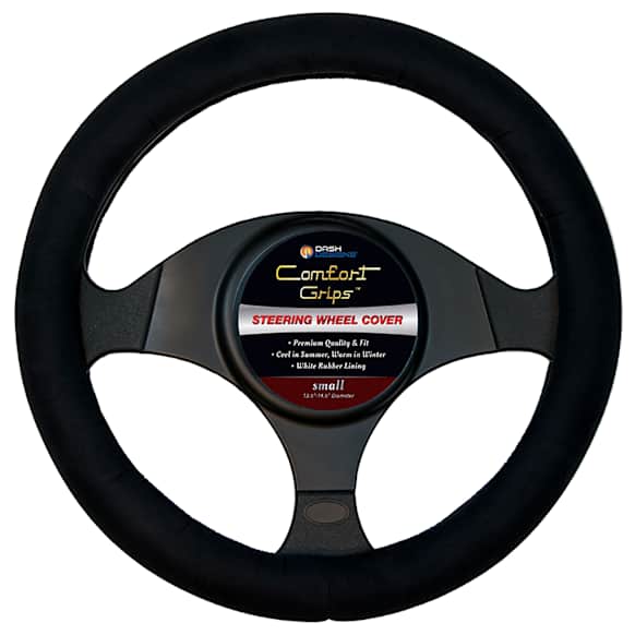 3311BK Comfort Grips Ultra Plush Steering Wheel Cover - Black, Microfiber and memory foam, Universal 13.5-14.4 in., Slip-On, Sold individually