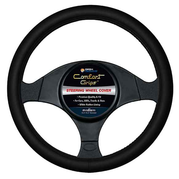 3322BK Comfort Grips Performa Pro Grip Steering Wheel Cover - Black, Leatherette Vinyl, Universal 14.5-15.4 in., Slip-On, Sold individually