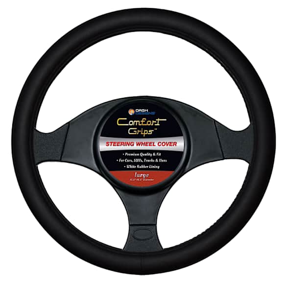3323BK Comfort Grips Performa Pro Grip Steering Wheel Cover - Black, Leatherette Vinyl, Universal 15.5-16.5 in., Slip-On, Sold individually
