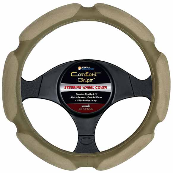 3351TN Comfort Grips Multi Grip Steering Wheel Cover - Tan, Microfiber and memory foam with Leather-like accents, Universal 13.5-14.4 in., Slip-On, Sold individually