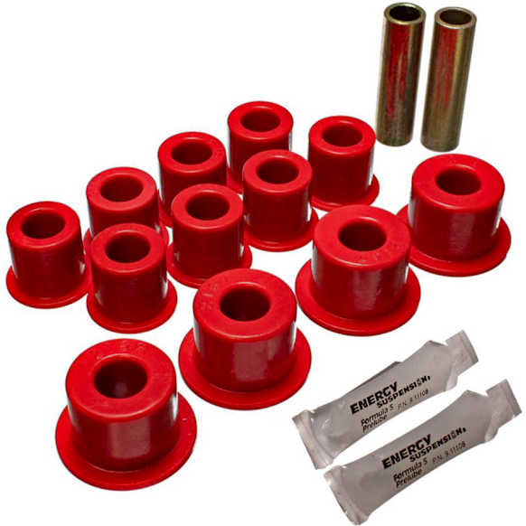 14.2102R Leaf Spring Bushing - Red, Polyurethane, Direct Fit, 2-spring-and-shackle set