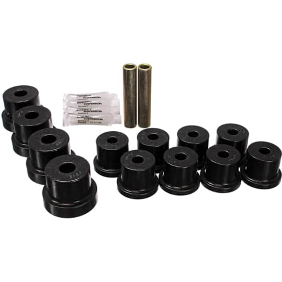 3.2102G Leaf Spring Bushing - Black, Polyurethane, Direct Fit, 2-spring-and-shackle set