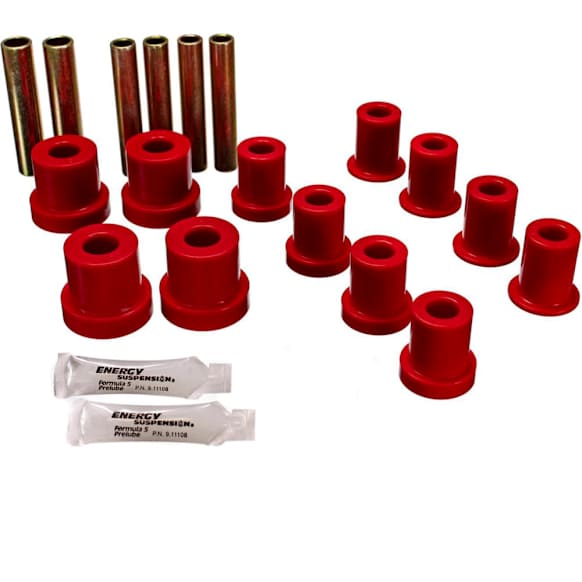 3.2112R Leaf Spring Bushing - Red, Polyurethane, Direct Fit, 2-spring-and-shackle set