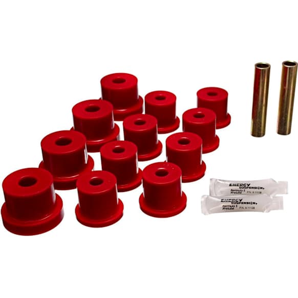 3.2122R Leaf Spring Bushing - Red, Polyurethane, Direct Fit, 2-spring-and-shackle set