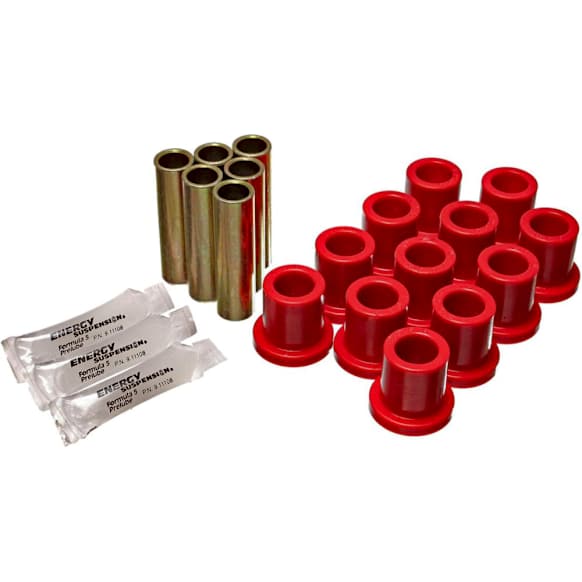 4.2113R Leaf Spring Bushing - Red, Polyurethane, Direct Fit, 2-spring-and-shackle set