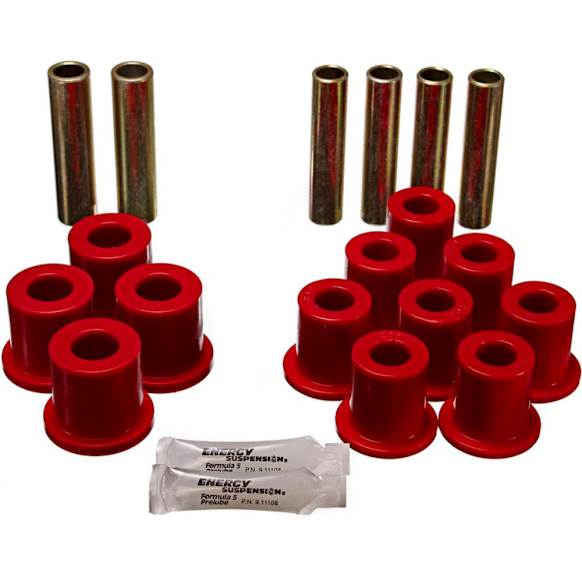 4.2114R Leaf Spring Bushing - Red, Polyurethane, Direct Fit, 2-spring-and-shackle set