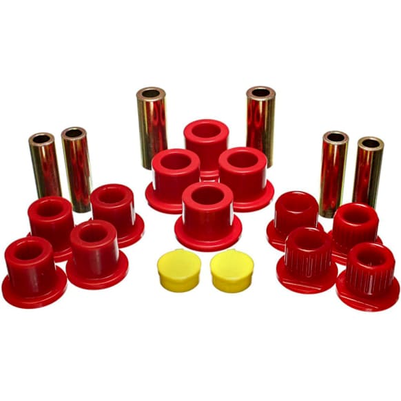 4.2149R Leaf Spring Bushing - Red, Polyurethane, Direct Fit, 2-spring-and-shackle set
