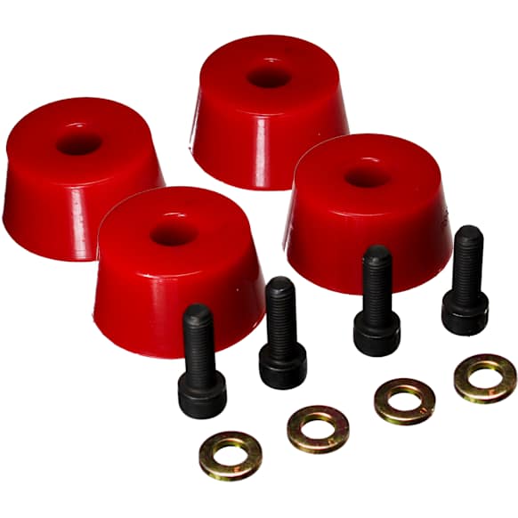 8.9103R Front Bump Stop - Red, Polyurethane, Direct Fit, Set of 4