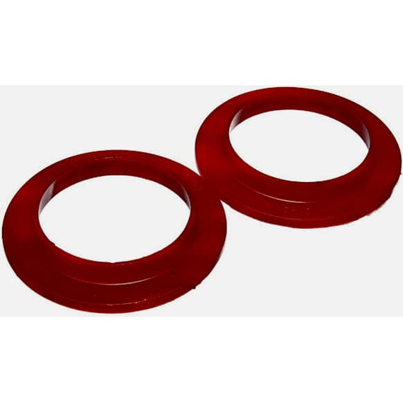9.6114R Coil Spring Insulator - Red, Polyurethane, Universal, Set of 2