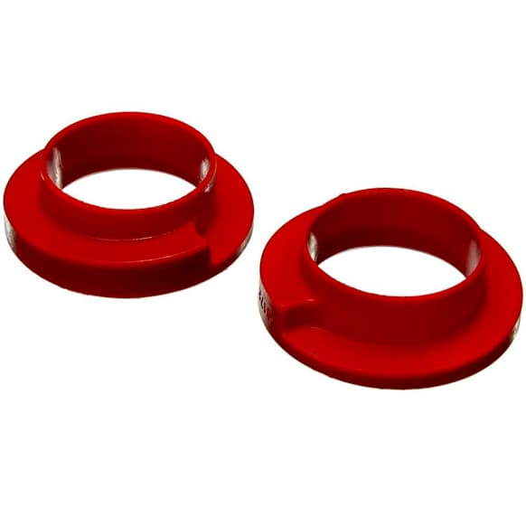 9.6117R Coil Spring Insulator - Red, Polyurethane, Universal, Set of 2