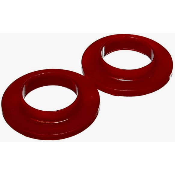9.6118R Coil Spring Insulator - Red, Polyurethane, Direct Fit, Set of 2