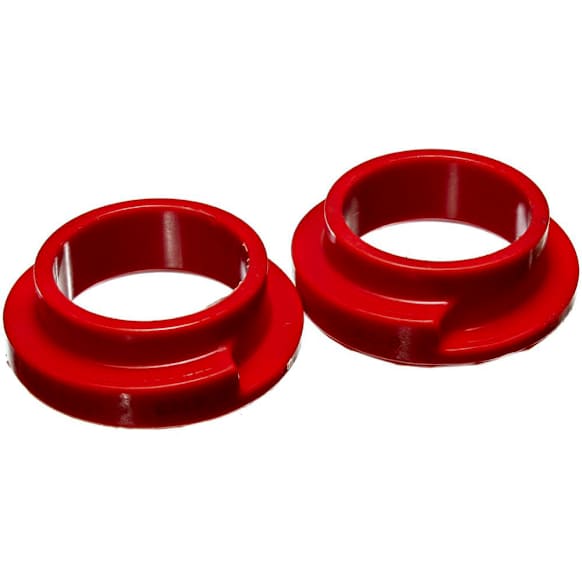 9.6119R Coil Spring Insulator - Red, Polyurethane, Universal, Set of 2