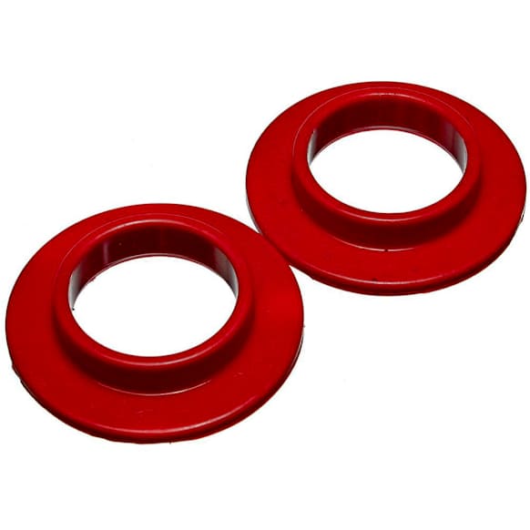 9.6121R Coil Spring Insulator - Red, Polyurethane, Universal, Set of 2