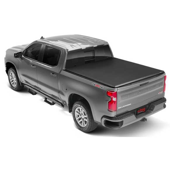 77485 Trifecta E-Series Soft Folding Tonneau Cover, Leather Grained Vinyl Fits Approx. 8 ft. Bed