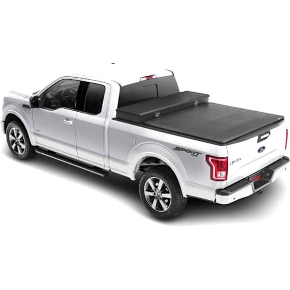93422 Trifecta 2.0 Toolbox Series Soft Folding Tonneau Cover, Leather Grained Vinyl Fits Approx. 6 ft. 6 in. Bed