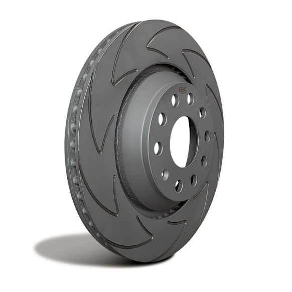 BSD7440 Rear Brake Disc, Silver Grey Geomet, Slotted, 5 Lugs, 281.94 mm, BSD Sport Ultra Quiet V Slot