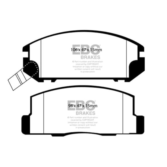 2002 Toyota MR2 Spyder - Rear Aramid Fiber Ceramic Brake Pad Set, FMSI Pad No. D528; Vented; 5 Bolt Holes; 263mm Dia.; 46mm Height; 16mm Thick; 62mm Center Hole Dia., Redstuff Ceramic Low Dust