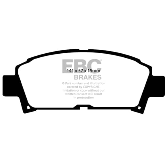 1995 Toyota MR2 - Front Aramid Fiber Ceramic Brake Pad Set, 2.0L 4Cyl, FMSI Pad No. D582; Vented; 5 Bolt Holes; 276mm Dia.; 47mm Height; 30mm Thick; 62mm Center Hole Dia., Redstuff Ceramic Low Dust