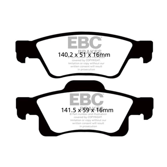 2011 Dodge Durango - Rear Aramid Fiber Brake Pad Set, 5.7L 8Cyl, FMSI Pad No. D1498, Greenstuff Elite 6000 Aramid Fiber Truck and SUV