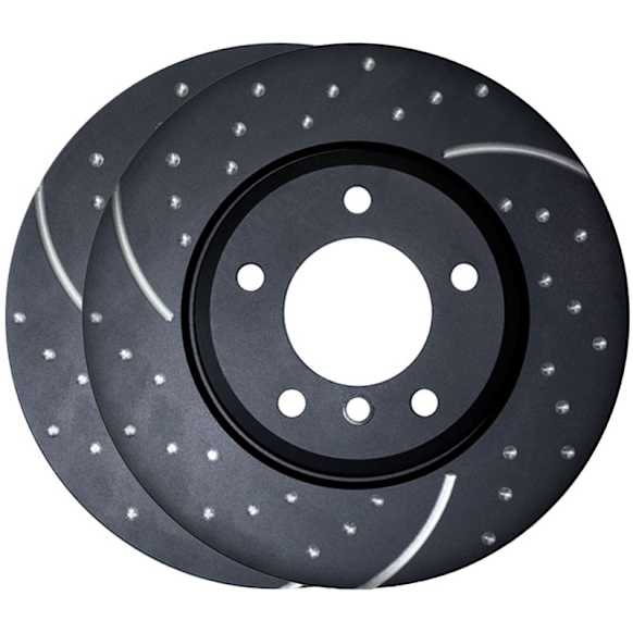 GD2026 Front Brake Disc, Silver Grey Geomet, Dimpled and Slotted, Vented, 5 Lugs, 337.82 mm, 2.0L, 4Cyl, GD Sport Slotted And Dimpled