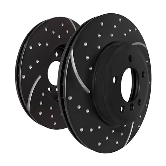 GD7718 Front, Driver or Passenger Side Brake Disc, Dimpled and Slotted, 5 Lugs,, GD Sport Slotted And Dimpled