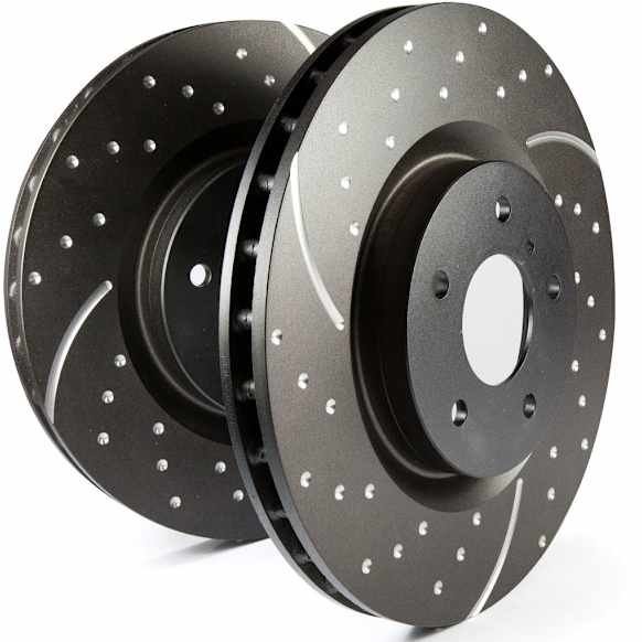 GD7737 Front Brake Disc, Dimpled and Slotted, 5 Lugs, GD Sport Slotted And Dimpled