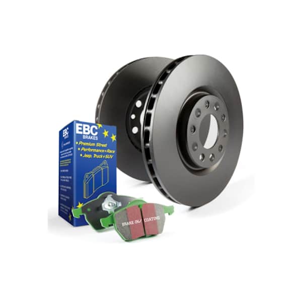 S11KF1271 Front Brake Disc and Pad Kit, Silver Grey Geomet, Plain Surface, 5 Lugs, Aramid Fiber, S11 Greenstuff 2000 Pad and RK Premium Rotors
