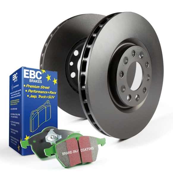 S11KR1311 Rear Brake Disc and Pad Kit, Silver Grey Geomet, Plain Surface, 4 Lugs, Aramid Fiber, S11 Greenstuff 2000 Pad and RK Premium Rotors