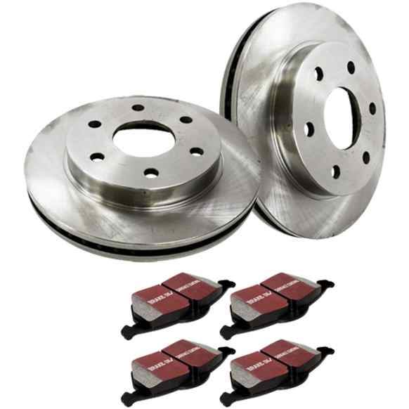 S1KF1348 Front Brake Disc and Pad Kit, Silver Grey Geomet, Plain Surface, 5 Lugs, 299.72 mm, Aramid Fiber, S1 Ultimax2 Pad and RK Premium Rotors