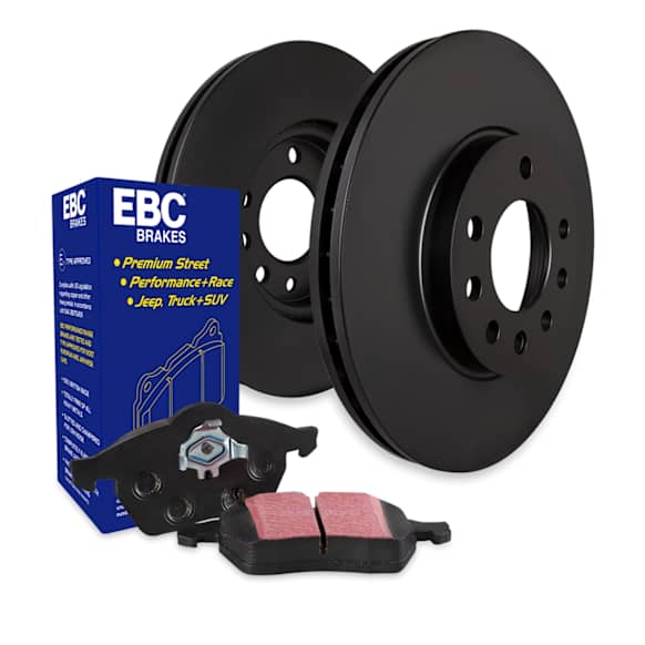 S1KR1778 Rear Brake Disc and Pad Kit, Silver Grey Geomet, Plain Surface, 5 Lugs, Aramid Fiber, S1 Ultimax2 Pad and RK Premium Rotors