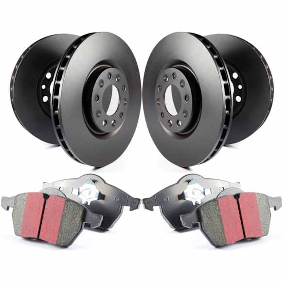 1994 Volvo 940 - Front and Rear Brake Disc and Pad Kit, Silver Grey Geomet, Plain Surface, 5 Lugs, Aramid Fiber, Fmsi Pad No. D492/D541, Bendix Front Caliper, Standard Suspension, 2.3L 4Cyl, S20 Ultimax2 Pad and RK Premium Rotors