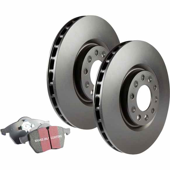 S20K2097 Front and Rear Brake Disc and Pad Kit, Plain Surface 5 Lugs 321.06 mm and 314.96 mm Aramid Fiber S20 Ultimax2 Pad and RK Premium Rotors