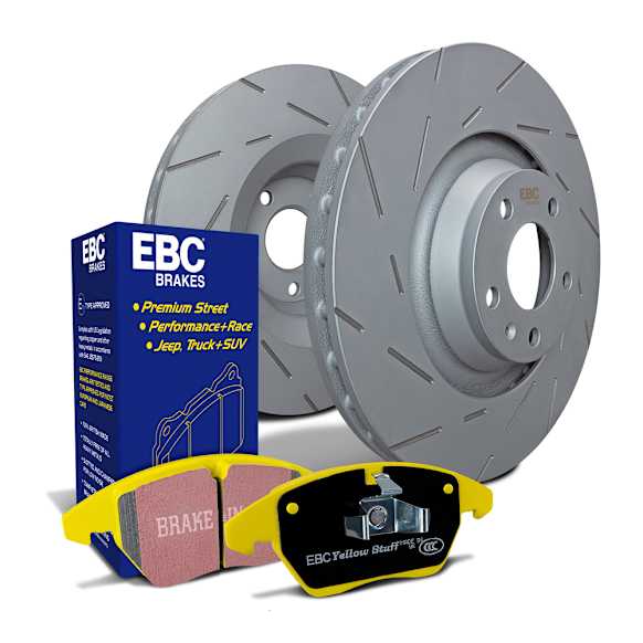 S9KR1677 Rear Brake Disc and Pad Kit, Slotted Aramid Fiber S9 Yellowstuff Pad and USR Sport Slotted Rotors