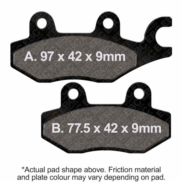 2011 Kymco Yager GT 200i - Front, Rear Double H- Sintered Brake Pad Set