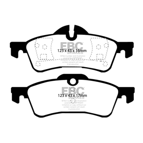 2007 Mini Cooper - Rear Aramid Fiber Brake Pad Set, Convertible, 1.6L 4Cyl, enginedesignationname: W11B16A, Supercharged, FMSI Pad No. D1060, Ultimax2 OEM Replacement