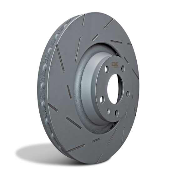 2023 Audi A3 Quattro - Front, Driver or Passenger Side Brake Disc, Silver Grey Geomet, Slotted, 5 Lugs, For FMSI Pad No. D2438; Vented; 5 Bolt Holes; 306mm Dia.; 50mm Height; 26mm Thick, 2.0L 4Cyl, USR Sport Slotted